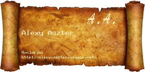 Alexy Aszter névjegykártya